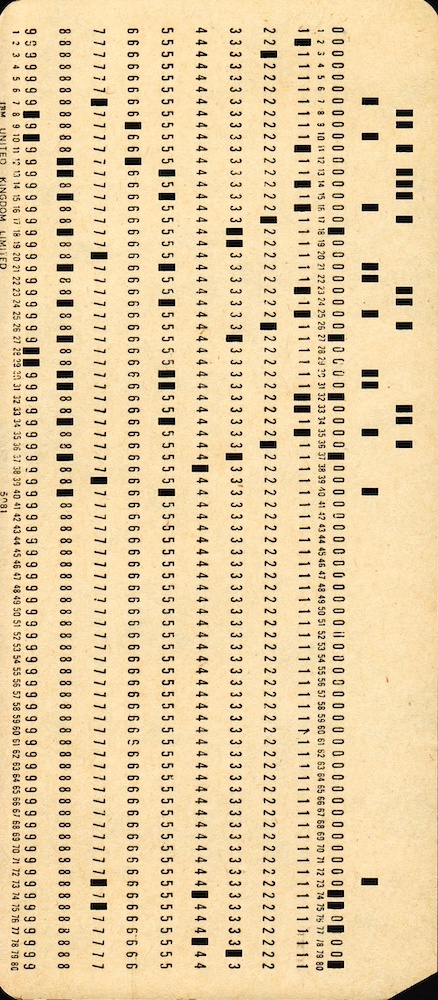 A paper punchcard